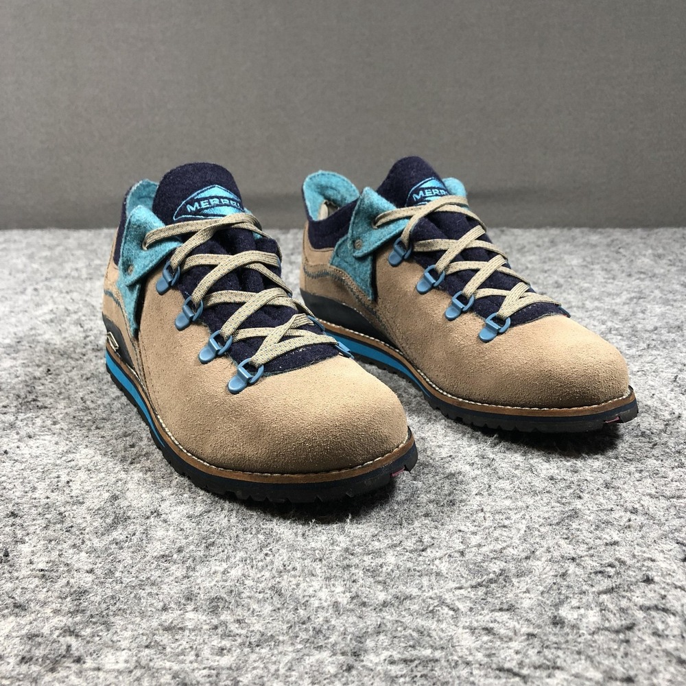 Merrell J56282 Hiking Shoes Womens 9.5 Beige Suede Performance Trail Sneakers
